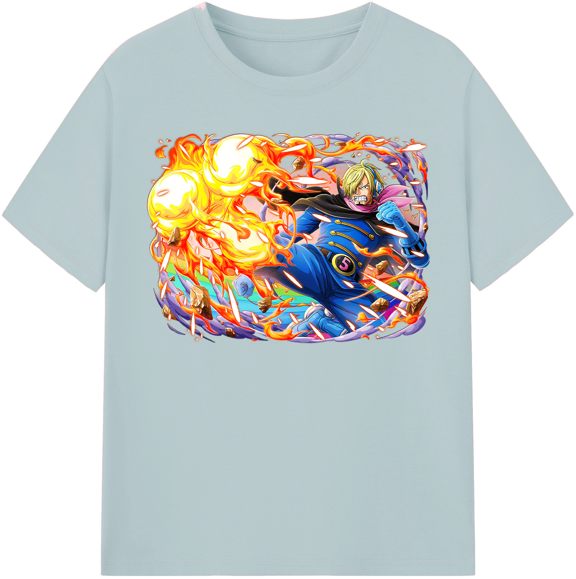 ワンピース サンジ ONE PIECE Sanji 綿100％半袖Tシャツ（フロントプリント）